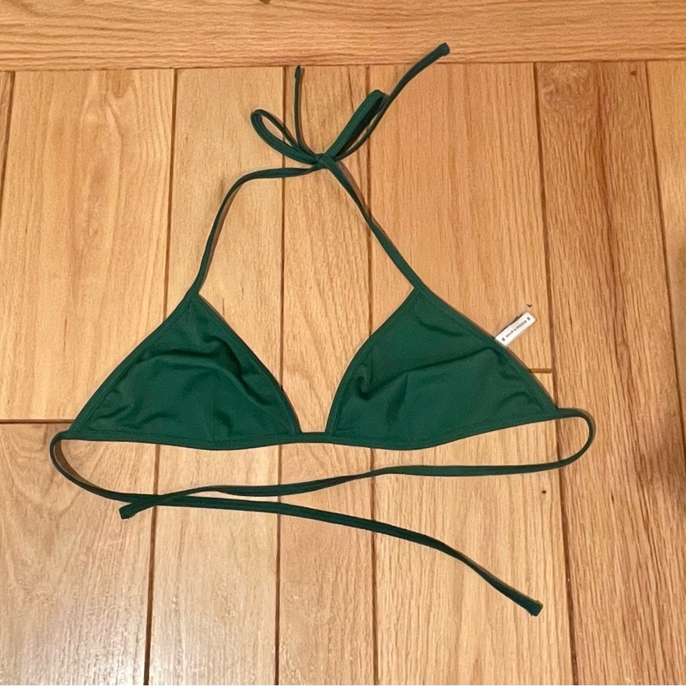 SOLID & STRIPED - Green Bikini Top - Large